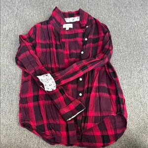 Lucky Brand Red and Black Button Down Shirt